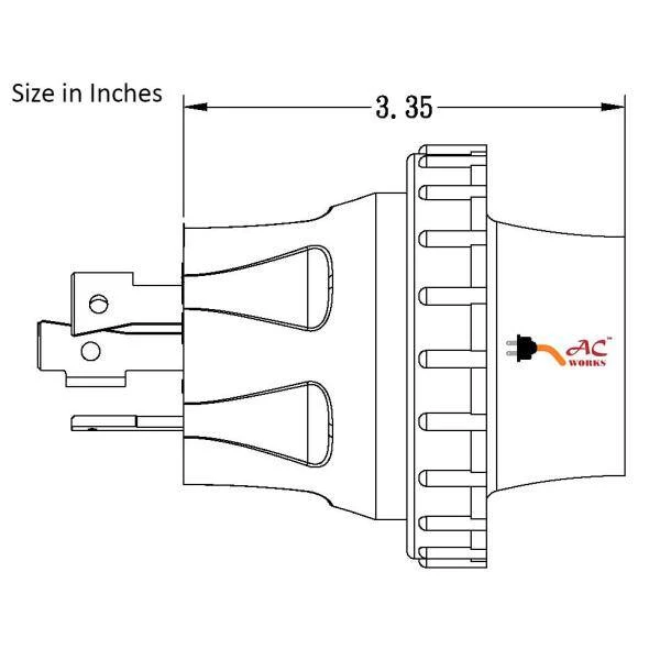 AC Connectors RV/Marine Adapter 30 Amp 3-Prong Locking Plug to 30 Amp RV/Marine L5-30R Detachable Inlet by AC WORKS 7 AC Connectors RV/Marine Adapter 30 Amp 3-Prong Locking Plug to 30 Amp RV/Marine L5-30R Detachable Inlet by AC WORKS - Image 5