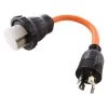 AC Connectors 1.5 ft. 10/4 Generator L14-30P 30 Amp 4-Prong Plug to 50 Amp RV/Marine Detachable Inlet Adapter by AC WORKS