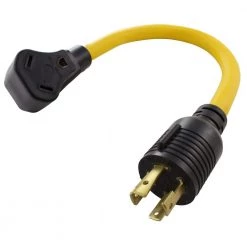 AC Connectors 1.5 ft. 10/3 L14-30P 30 Amp 4-Prong Locking Plug to 30 Amp RV Generator Adapter by AC WORKS
