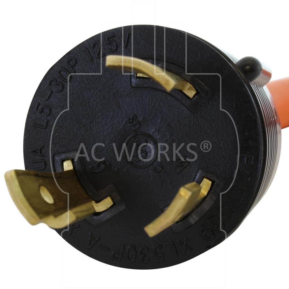 AC Connectors 1.5 ft. 10/3 L5-30P 30 Amp 3-Prong Locking Plug to 30 Amp RV Generator Adapter by AC WORKS 5 AC Connectors 1.5 ft. 10/3 L5-30P 30 Amp 3-Prong Locking Plug to 30 Amp RV Generator Adapter by AC WORKS - Image 3