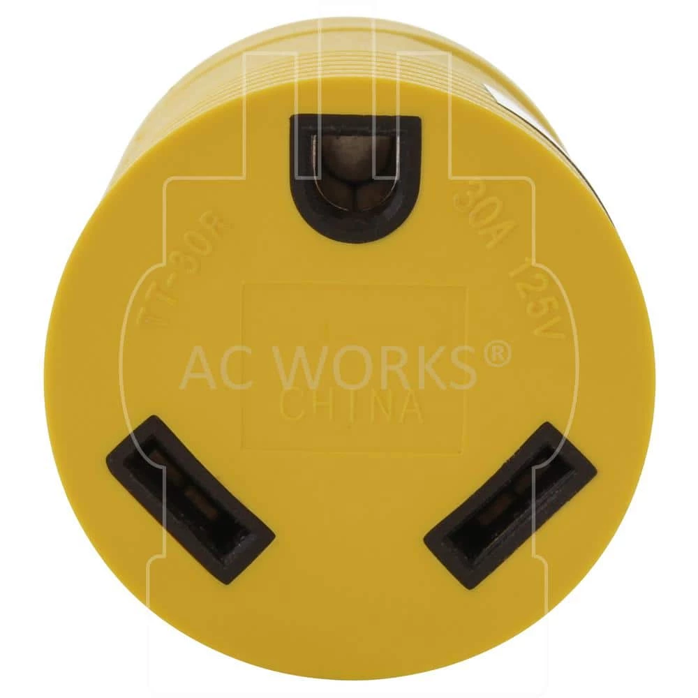 RV Generator Adapter NEMA L5-30P 30 Amp 125-Volt Locking Plug to RV TT-30R 30 Amp RV Female Connector by AC WORKS 6 RV Generator Adapter NEMA L5-30P 30 Amp 125-Volt Locking Plug to RV TT-30R 30 Amp RV Female Connector by AC WORKS - Image 4