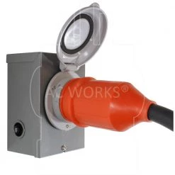 50 ft. Temp Power L14-20P 20 Amp 4-Prong Locking Plug to CS6364 50 Amp Connector by AC WORKS -AC WORKS Shop ac works transfer switch accessories tel1420 050e fa 1000