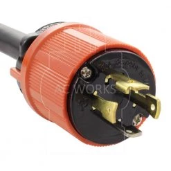 75 ft. L14-30P 30 Amp 4-Prong Locking Plug to CS6364 50 Amp Connector Temp Power Cord by AC WORKS -AC WORKS Shop ac works transfer switch accessories tel1430 075e 4f 1000