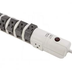 8-Outlet 6 ft. SJT 14/3 Rotating Power Strip with Surge Protection by AC WORKS -AC WORKS Shop beige ac works power strips psrot 072 44 1000