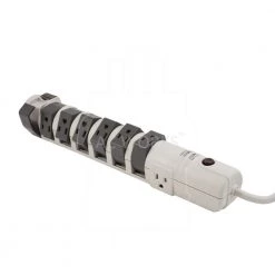 8-Outlet 6 ft. SJT 14/3 Rotating Power Strip with Surge Protection by AC WORKS -AC WORKS Shop beige ac works power strips psrot 072 4f 1000