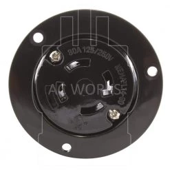 30 Amp 125/250-Volt NEMA L14-30R Flanged Mounting Locking Industrial Grade Outlet Receptacle by AC WORKS 11 30 Amp 125/250-Volt NEMA L14-30R Flanged Mounting Locking Industrial Grade Outlet Receptacle by AC WORKS -AC WORKS Shop black ac works electrical outlets receptacles asoul1430r 4f 1000