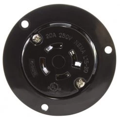 20 Amp 250-Volt 3-Phase Flanged Outlet UL and C-UL Listed by AC WORKS 10 20 Amp 250-Volt 3-Phase Flanged Outlet UL and C-UL Listed by AC WORKS -AC WORKS Shop black ac works electrical outlets receptacles asoul1520r 4f 1000
