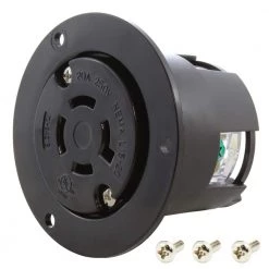20 Amp 250-Volt 3-Phase Flanged Outlet UL and C-UL Listed by AC WORKS