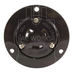20-Amp 125-Volt NEMA L5-20R Flanged Mounting Locking Industrial Grade Single Outlet Receptacle by AC WORKS -AC WORKS Shop black ac works electrical outlets receptacles asoul520r 4f 1000
