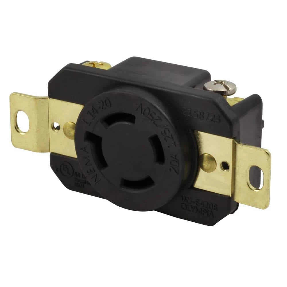 20-Amp 125/250-Volt NEMA L14-20R Flush Mounting Locking Industrial Grade Receptacle by AC WORKS 3 20-Amp 125/250-Volt NEMA L14-20R Flush Mounting Locking Industrial Grade Receptacle by AC WORKS