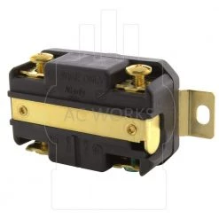 3-Phase 30 Amp 250-Volt NEMA L15-30R Flush Mounting Locking Industrial Grade Receptacle by AC WORKS -AC WORKS Shop black ac works electrical outlets receptacles fml1530r 1f 1000