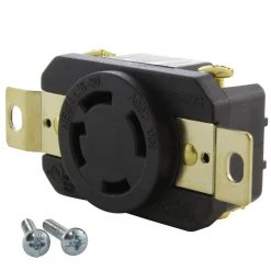 30 Amp 480-Volt 3-Phase Nema L16-30R Flush Mount Locking Industrial Grade Outlet by AC WORKS