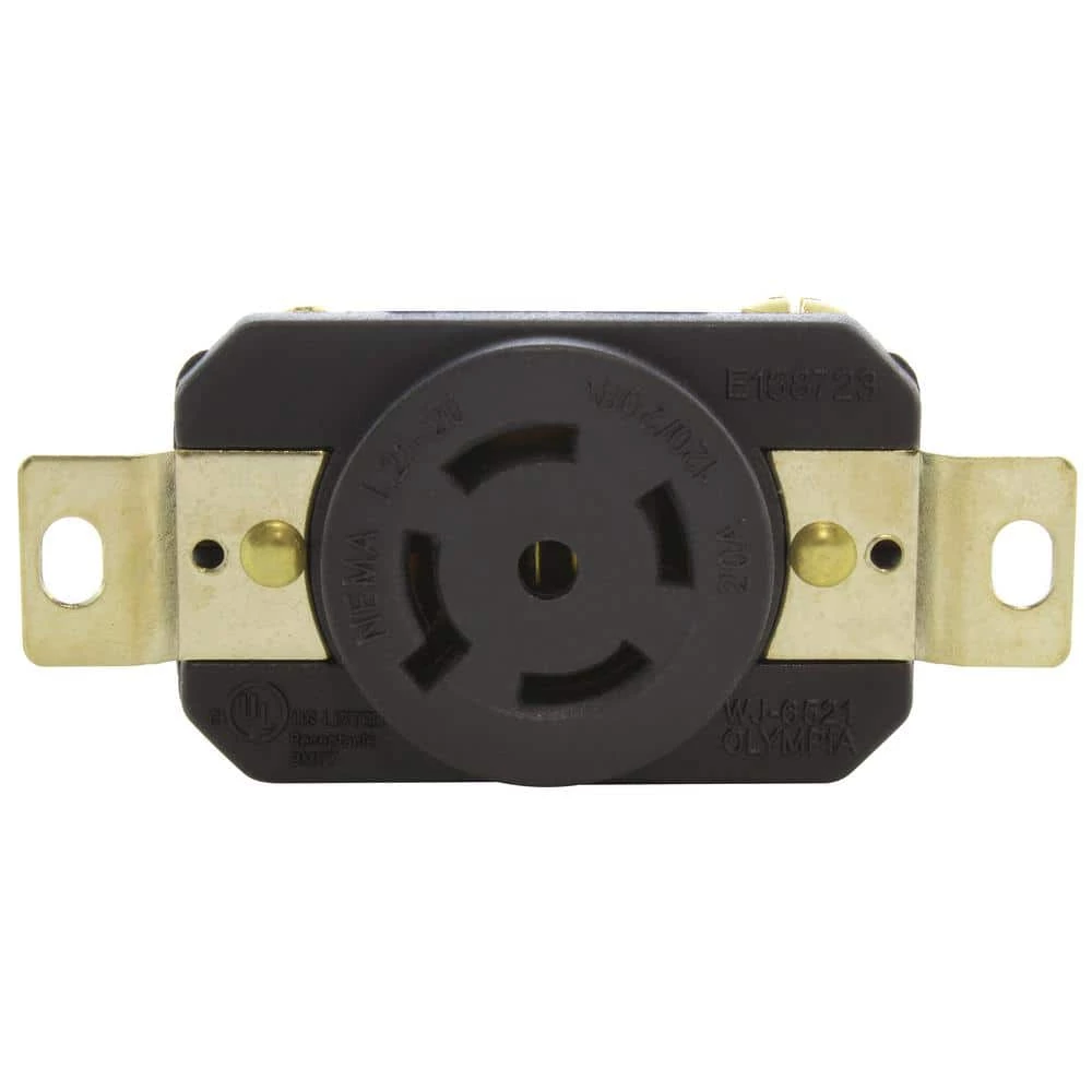20 Amp 120-Volt/280-Volt Nema L21-20R Flush Mount Locking Industrial Grade Outlet by AC WORKS 5 20 Amp 120-Volt/280-Volt Nema L21-20R Flush Mount Locking Industrial Grade Outlet by AC WORKS - Image 3