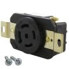 20 Amp 120-Volt/280-Volt Nema L21-20R Flush Mount Locking Industrial Grade Outlet by AC WORKS