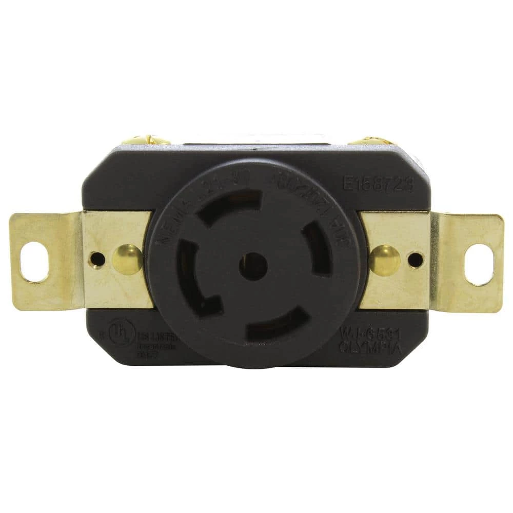 30 Amp 120-Volt/280-Volt Nema L21-30R Flush Mount Locking Industrial Grade Outlet by AC WORKS 5 30 Amp 120-Volt/280-Volt Nema L21-30R Flush Mount Locking Industrial Grade Outlet by AC WORKS - Image 3