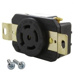 20 Amp 277-Volt/480-Volt Nema L22-20R Flush Mount Locking Industrial Grade Outlet by AC WORKS