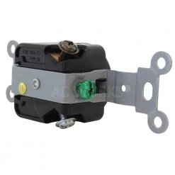 NEMA L5-15R 15 Amp 125-Volt Single Flush Mount Locking Industrial Grade Outlet in Black by AC WORKS -AC WORKS Shop black ac works electrical outlets receptacles fml515r 44 1000