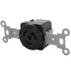 NEMA L5-15R 15 Amp 125-Volt Single Flush Mount Locking Industrial Grade Outlet in Black by AC WORKS