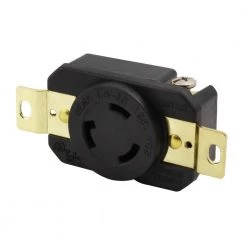 20-Amp 125-Volt NEMA L5-20R Flush Mounting Locking Industrial Grade Receptacle by AC WORKS