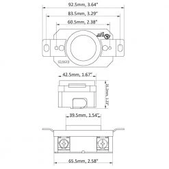 20-Amp 250-Volt NEMA L6-20R Flush Mounting Locking Industrial Grade Receptacle by AC WORKS -AC WORKS Shop black ac works electrical outlets receptacles fml620r 1f 1000