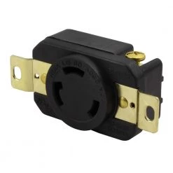 30-Amp 250-Volt NEMA L6-30R Flush Mounting Locking Industrial Grade Receptacle by AC WORKS