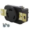30A, 277V, Single NEMA L7-30R Flush Mounting Locking Industrial Grade Receptacle by AC WORKS -AC WORKS Shop black ac works electrical outlets receptacles fml730r 64 1000
