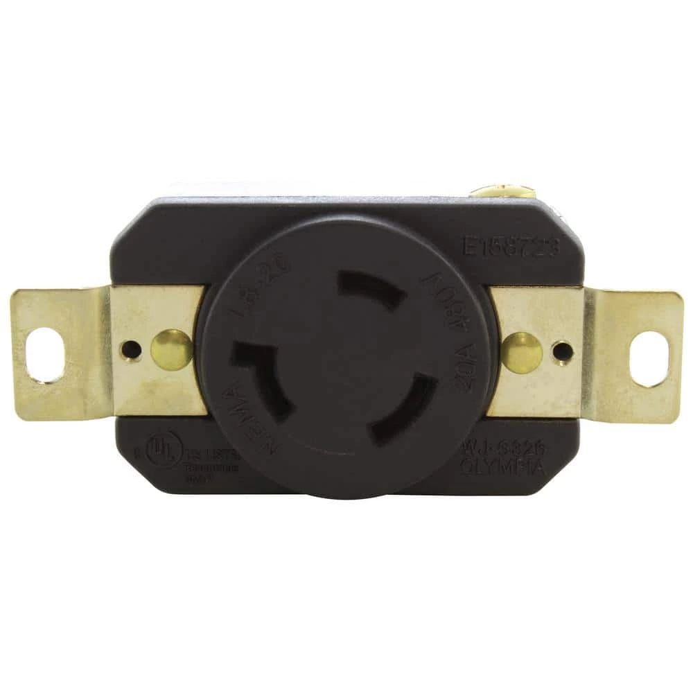 20 Amp 480-Volt Nema L8-20R Flush Mount Locking Industrial Grade Outlet by AC WORKS 5 20 Amp 480-Volt Nema L8-20R Flush Mount Locking Industrial Grade Outlet by AC WORKS - Image 3