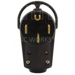 50 Amp NEMA 14-50P DIY Assembly Plug by AC WORKS -AC WORKS Shop black ac works electrical plugs connectors as1450p 4f 1000