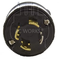 NEMA 30 Amp 125/250-Volt 4-Prong Locking Male Plug With UL C-UL Approval by AC WORKS -AC WORKS Shop black ac works electrical plugs connectors asl1430p bk 4f 1000