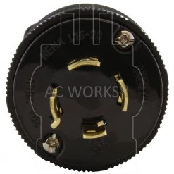 NEMA 3-Phase 20 Amp 250-Volt 4-Prong Locking Male Plug With UL C-UL Approval by AC WORKS -AC WORKS Shop black ac works electrical plugs connectors asl1520p bk 4f 1000