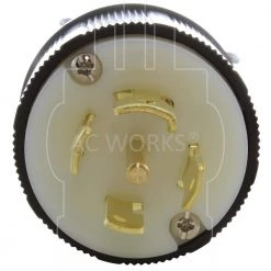 NEMA L21-30P 30 Amp 3-Phase 120/208-Volt 3PY, 5-Wire Locking Male Plug with UL, C-UL Approval by AC WORKS -AC WORKS Shop black ac works electrical plugs connectors asl2130p bk 4f 1000
