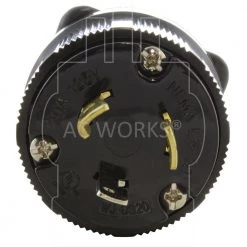 NEMA20 Amp 125-Volt 3-Prong Locking Male Plug With UL C-UL Approval by AC WORKS -AC WORKS Shop black ac works electrical plugs connectors asl520p bk 4f 1000