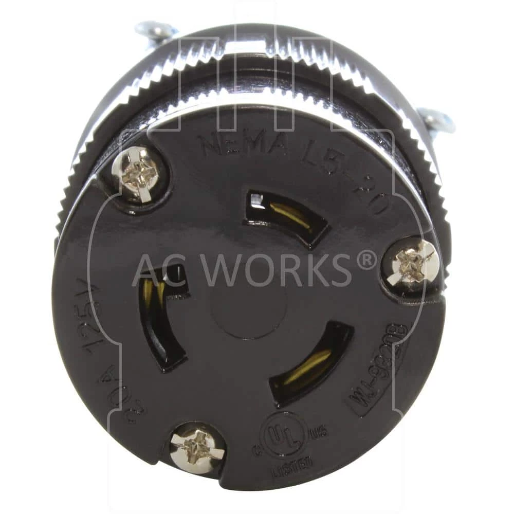 NEMA 20 Amp 125-Volt 3-Prong Locking Female Connector with UL C-UL Approval by AC WORKS 5 NEMA 20 Amp 125-Volt 3-Prong Locking Female Connector with UL C-UL Approval by AC WORKS - Image 3