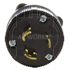 NEMA L6-20P 20 Amp 250-Volt 3-Prong Locking Male Plug with UL, C-UL Approval by AC WORKS -AC WORKS Shop black ac works electrical plugs connectors asl620p bk 4f 1000