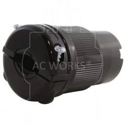 NEMA 20 Amp 250-Volt 3-Prong Locking Female Connector with UL C-UL Approval by AC WORKS -AC WORKS Shop black ac works electrical plugs connectors asl620r bk 1f 1000
