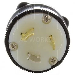 NEMA 20 Amp 277-Volt 3-Prong Locking Male Plug with UL C-UL Approval by AC WORKS -AC WORKS Shop black ac works electrical plugs connectors asl720p bk 4f 1000