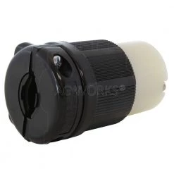Nema L7-30R 30 Amp 277-Volt 3-Prong Locking Female Connector in Black with UL, C-UL Approval by AC WORKS -AC WORKS Shop black ac works electrical plugs connectors asl730r bk 44 1000