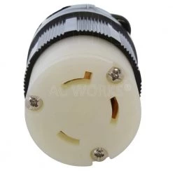 Nema L7-30R 30 Amp 277-Volt 3-Prong Locking Female Connector in Black with UL, C-UL Approval by AC WORKS -AC WORKS Shop black ac works electrical plugs connectors asl730r bk 4f 1000