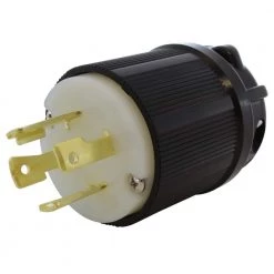 NEMA L16-30P 3-Phase 30A 480V 4-Prong Locking Male Plug in Black with UL, C-UL Approval by AC WORKS