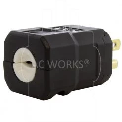 15 Amp 125-Volt NEMA 5-15P Square Household Plug with UL, C-UL Approval by AC WORKS -AC WORKS Shop black ac works electrical plugs connectors asq515p bk 44 1000