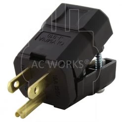 15 Amp 125-Volt NEMA 5-15P Square Household Plug with UL, C-UL Approval by AC WORKS -AC WORKS Shop black ac works electrical plugs connectors asq515p bk 76 1000