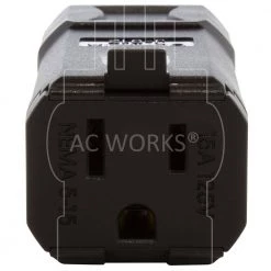 15 Amp 125-Volt NEMA 5-15P Square Household Female Connector with UL, C-UL Approval by AC WORKS -AC WORKS Shop black ac works electrical plugs connectors asq515r bk 4f 1000