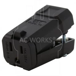 15 Amp 125-Volt NEMA 5-15P Square Household Female Connector with UL, C-UL Approval by AC WORKS -AC WORKS Shop black ac works electrical plugs connectors asq515r bk 76 1000