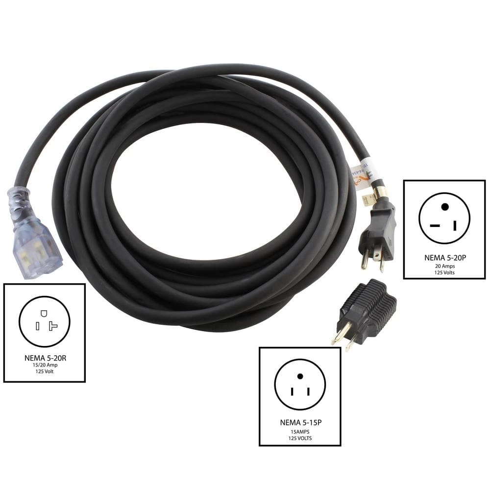 10 ft. 15/20 Amp 12/3 Household Outdoor Extension Cord by AC WORKS 6 10 ft. 15/20 Amp 12/3 Household Outdoor Extension Cord by AC WORKS - Image 4