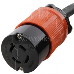 10 ft. SOOW 12/4 NEMA L15-20 20 Amp 3-Phase 250-Volt Industrial Rubber Extension Cord by AC WORKS -AC WORKS Shop black ac works general purpose cords l1520pr 010e 1f 1000