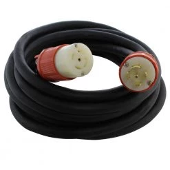25 ft. SOOW 10/5 NEMA L21-30 30 Amp 3-Phase 120/208V Industrial Rubber Extension Cord by AC WORKS