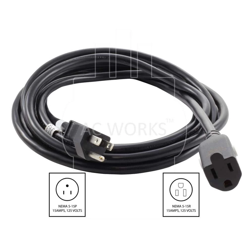 20 ft. Household 3-Prong, 14 Gauge, 15 Amp Extension Cord with Locking Female Connector by AC WORKS 4 20 ft. Household 3-Prong, 14 Gauge, 15 Amp Extension Cord with Locking Female Connector by AC WORKS - Image 2