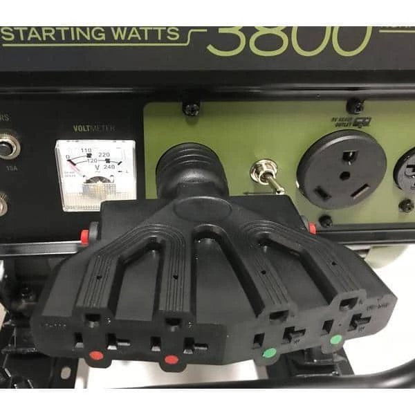 Generartor Power Distribution Adapter 4-Prong 30 Amp Locking Plug to (4) 5-15/20 20 Amp T-Blade Household with Breaker by AC WORKS 7 Generartor Power Distribution Adapter 4-Prong 30 Amp Locking Plug to (4) 5-15/20 20 Amp T-Blade Household with Breaker by AC WORKS - Image 5