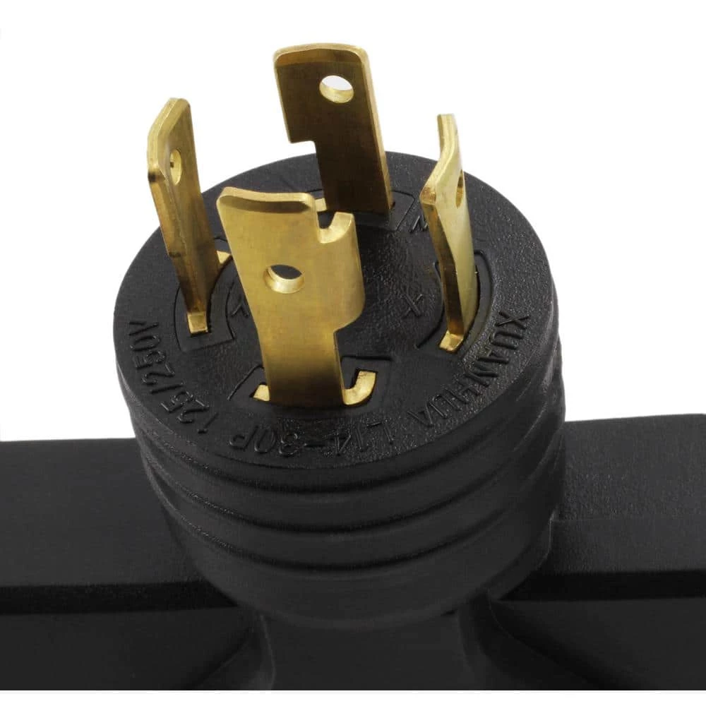 Generartor Power Distribution Adapter 4-Prong 30 Amp Locking Plug to (4) 5-15/20 20 Amp T-Blade Household with Breaker by AC WORKS 5 Generartor Power Distribution Adapter 4-Prong 30 Amp Locking Plug to (4) 5-15/20 20 Amp T-Blade Household with Breaker by AC WORKS - Image 3