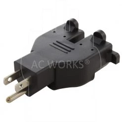 NEMA 5-15P to (2) 5-15R Regular Household 3-Prong Heavy Duty Dual Outlets Adapter by AC WORKS 12 NEMA 5-15P to (2) 5-15R Regular Household 3-Prong Heavy Duty Dual Outlets Adapter by AC WORKS -AC WORKS Shop black ac works plug adapters ws 076 44 1000